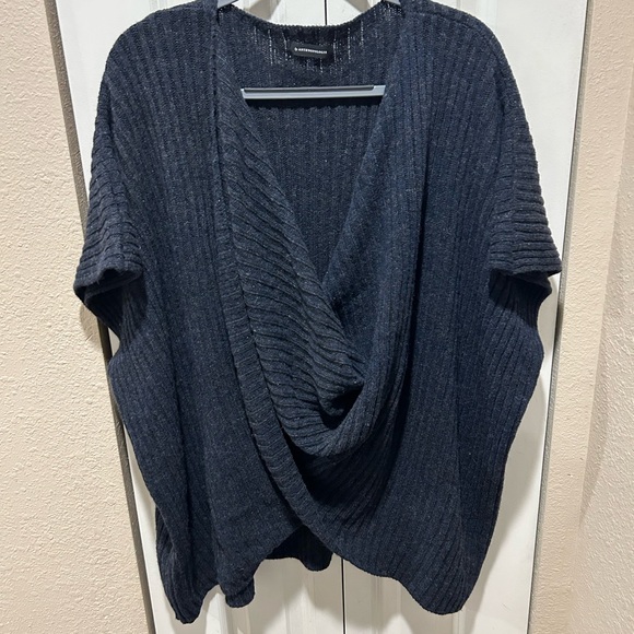 Anthropologie Wool blend Knit Ribbed Poncho Shawl Cardigan , one size - Picture 2 of 6